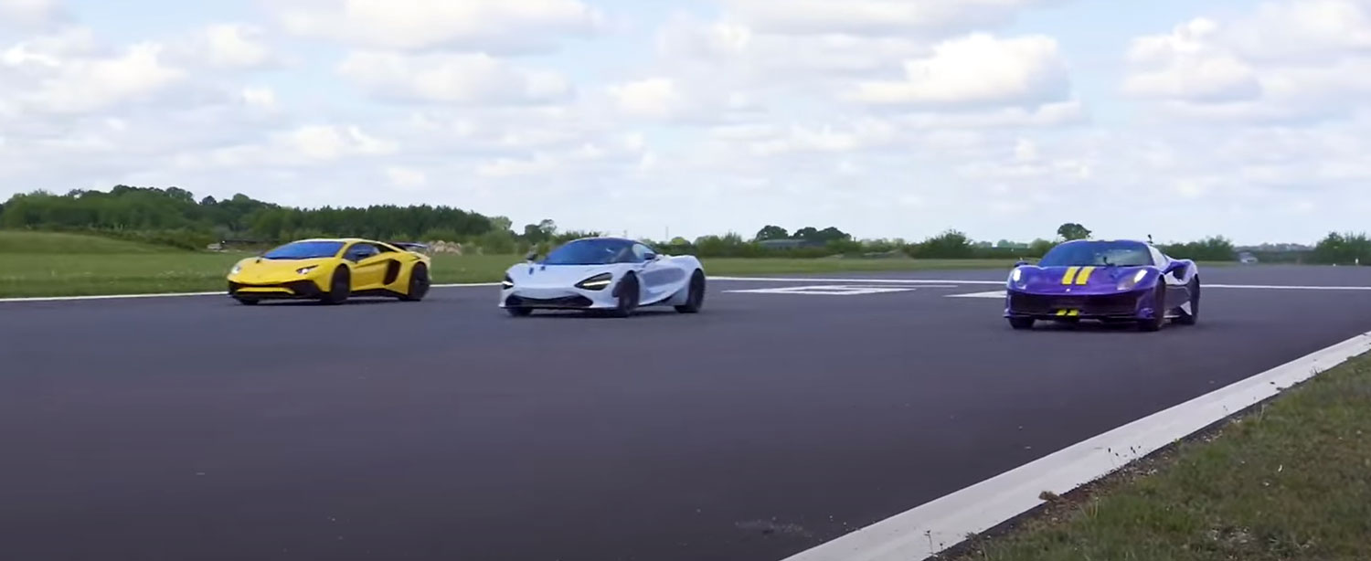 Кој е најбрз: Ferrari 488 Pista, McLaren 720S или Lamborghini Aventador SV? / ВИДЕО