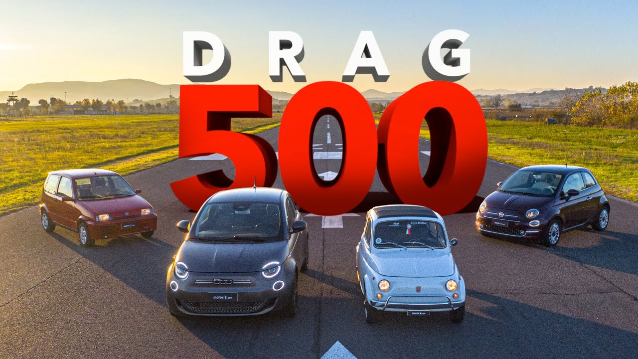 Drag race: Сите генерации на Fiat 500 / ВИДЕО