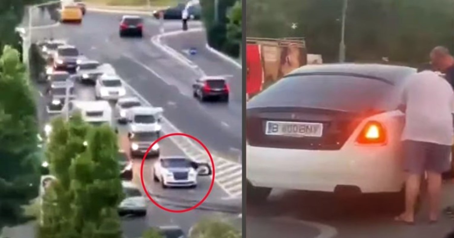 Балканска работа! Романец во Rolls Royce го изблокирал цел сообраќај, а причината е неверојатна / ВИДЕО