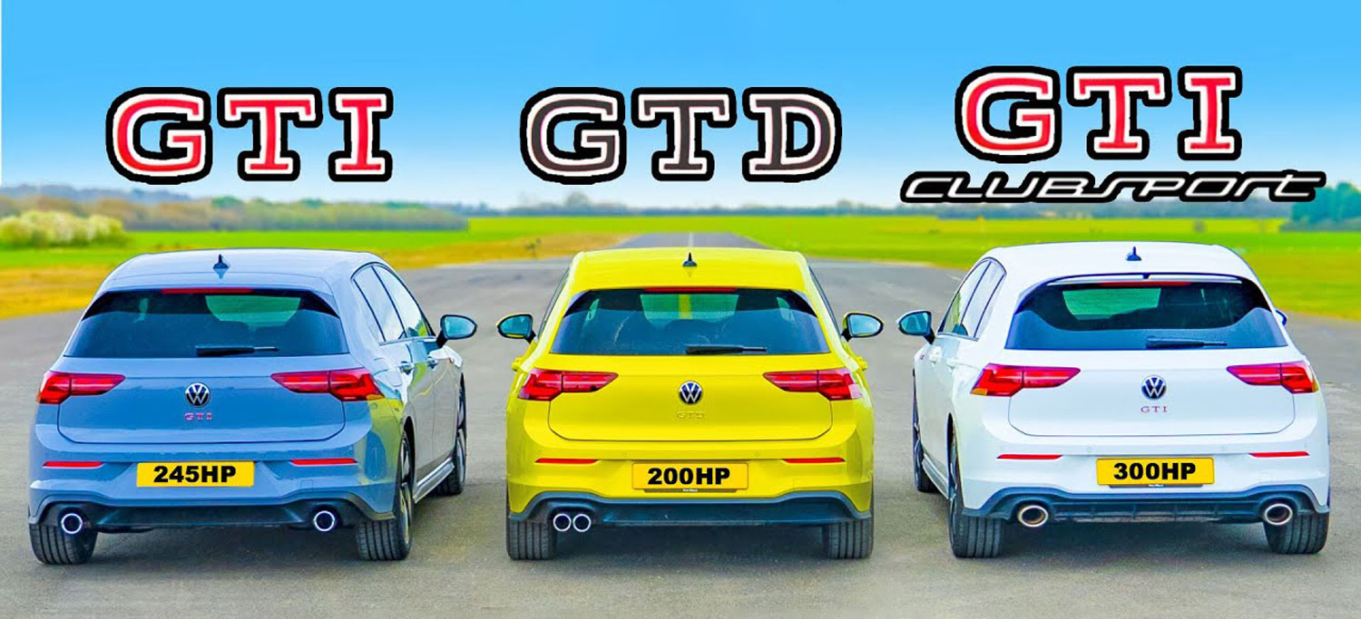 Volkswagen Golf GTI vs GTD vs GTI Clubsport / ВИДЕО