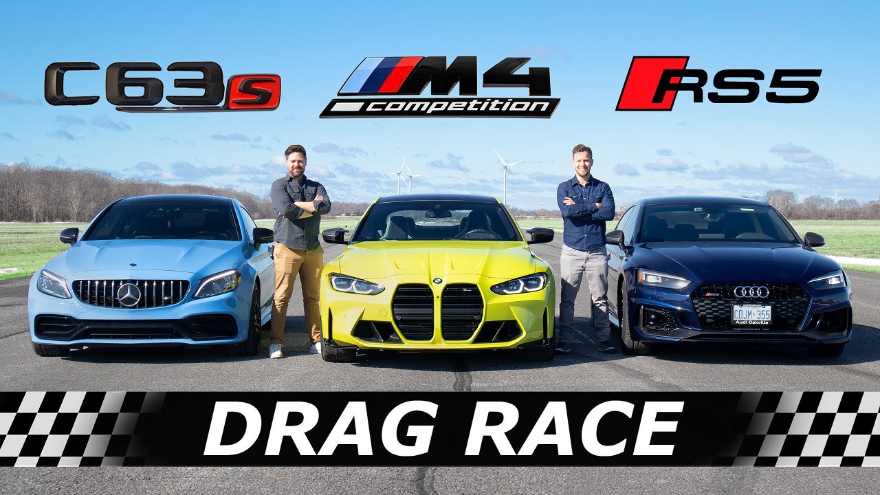 2021 BMW M4 Competition vs Audi RS5 vs Mercedes-AMG C63S  // DRAG & ROLL RACE