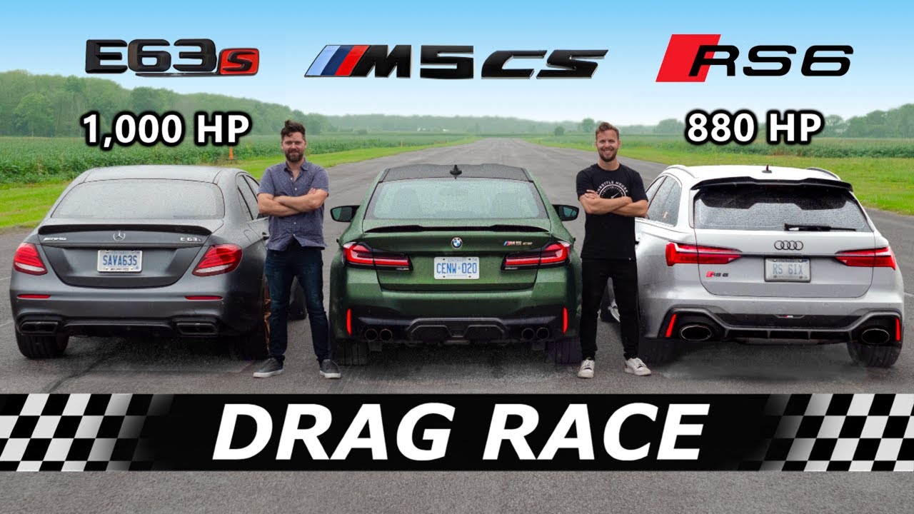 2022 BMW M5 CS vs 1000hp AMG E63S vs 880hp Audi RS6 // DRAG & ROLL RACE