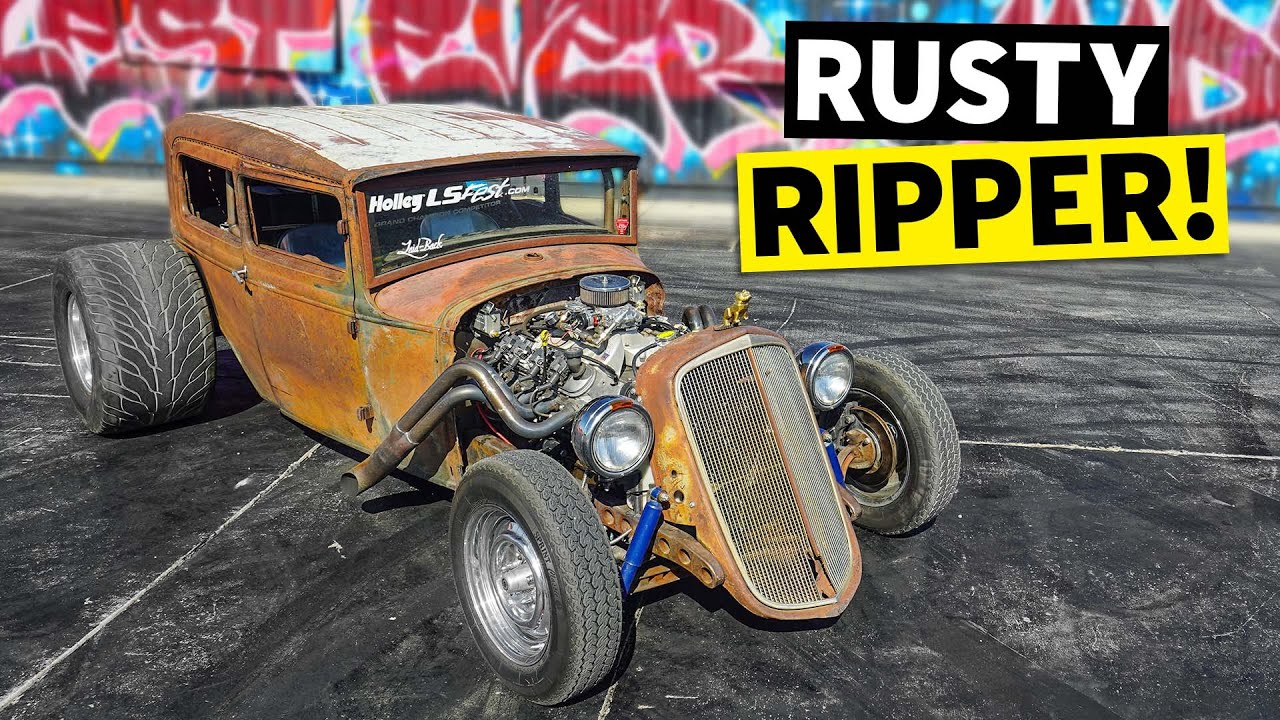 1930 Ford Model A TRANSFORMED into a tire shredding rusty Rat Rod! // Build Breakdown