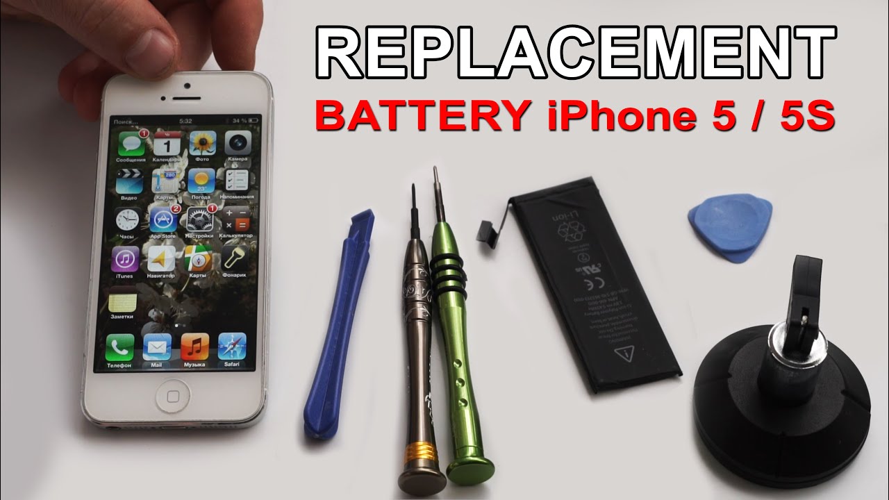 iPhone 5 5s Replacement Battery video instruction / Замена аккумулятора iphone