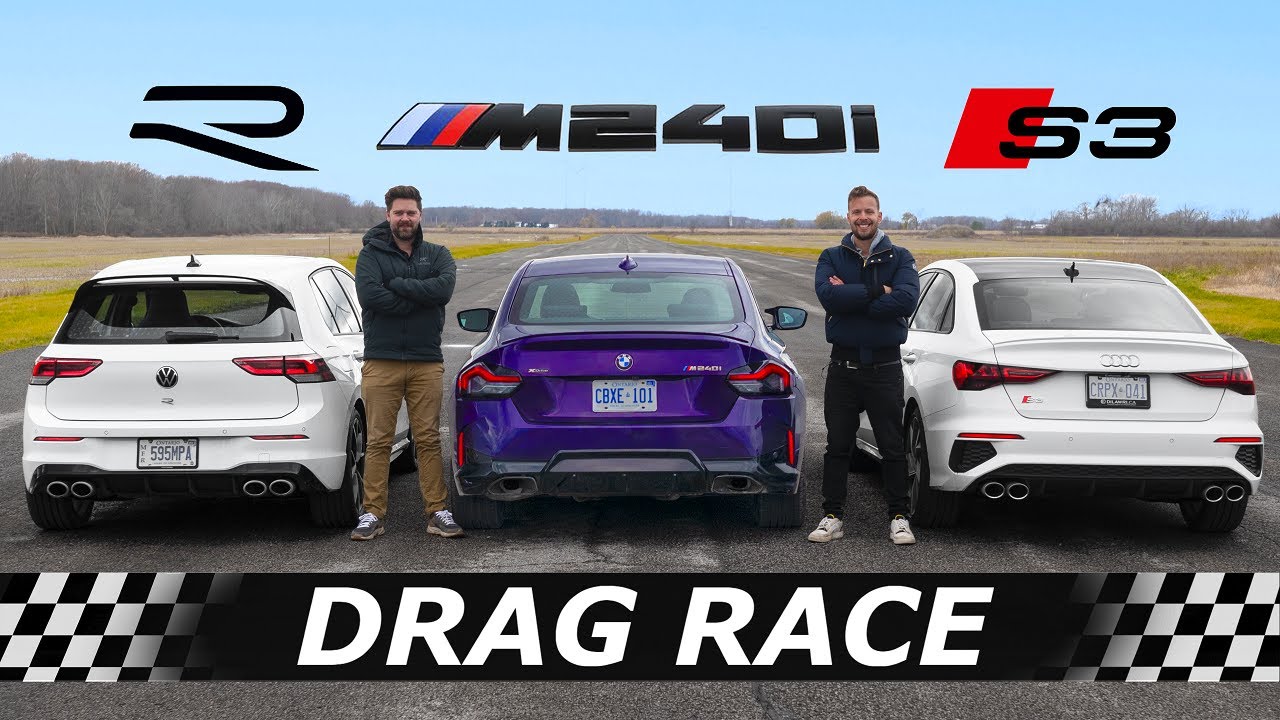 2022 Golf R vs BMW M240i vs Audi S3 // DRAG & ROLL RACE