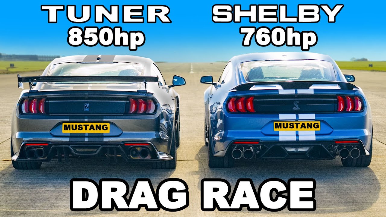 Ford Mustang Shelby GT500 v Tuned 850hp Mustang: DRAG RACE