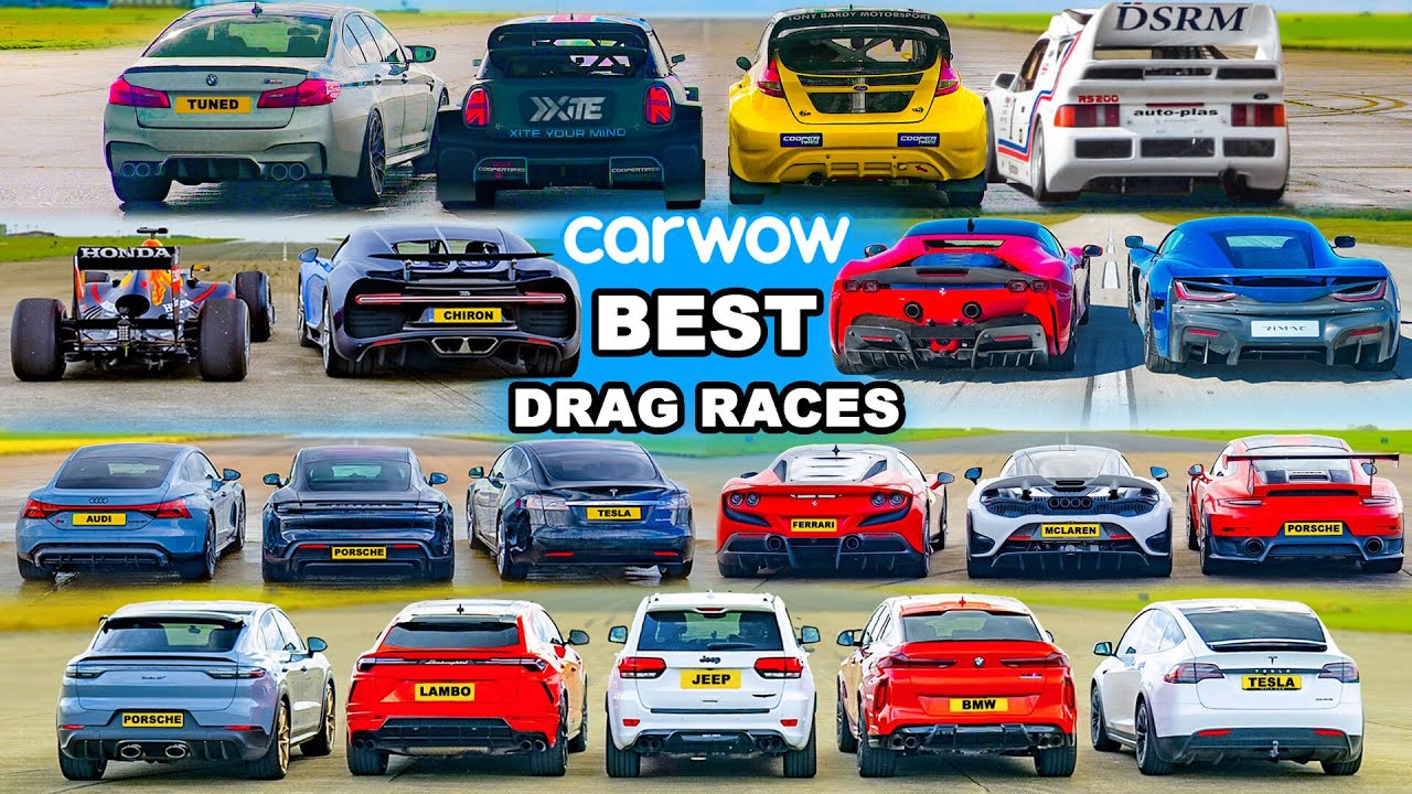 Bugatti v F1, Ferrari v Rimac, BMW v AMG v Audi: THE BEST DRAG RACES EVER!