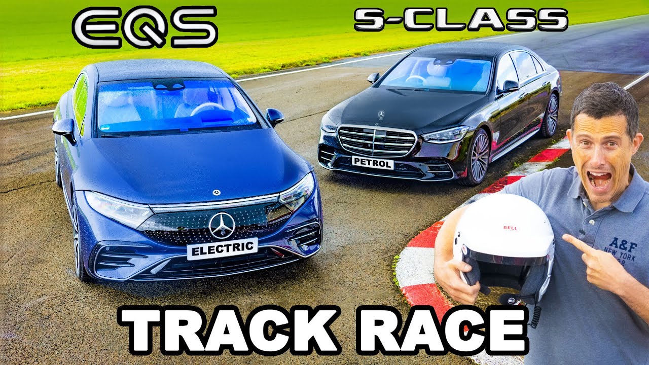 Mercedes EQS v S-Class: TRACK RACE,  0-60mph & 1/4-mile test!