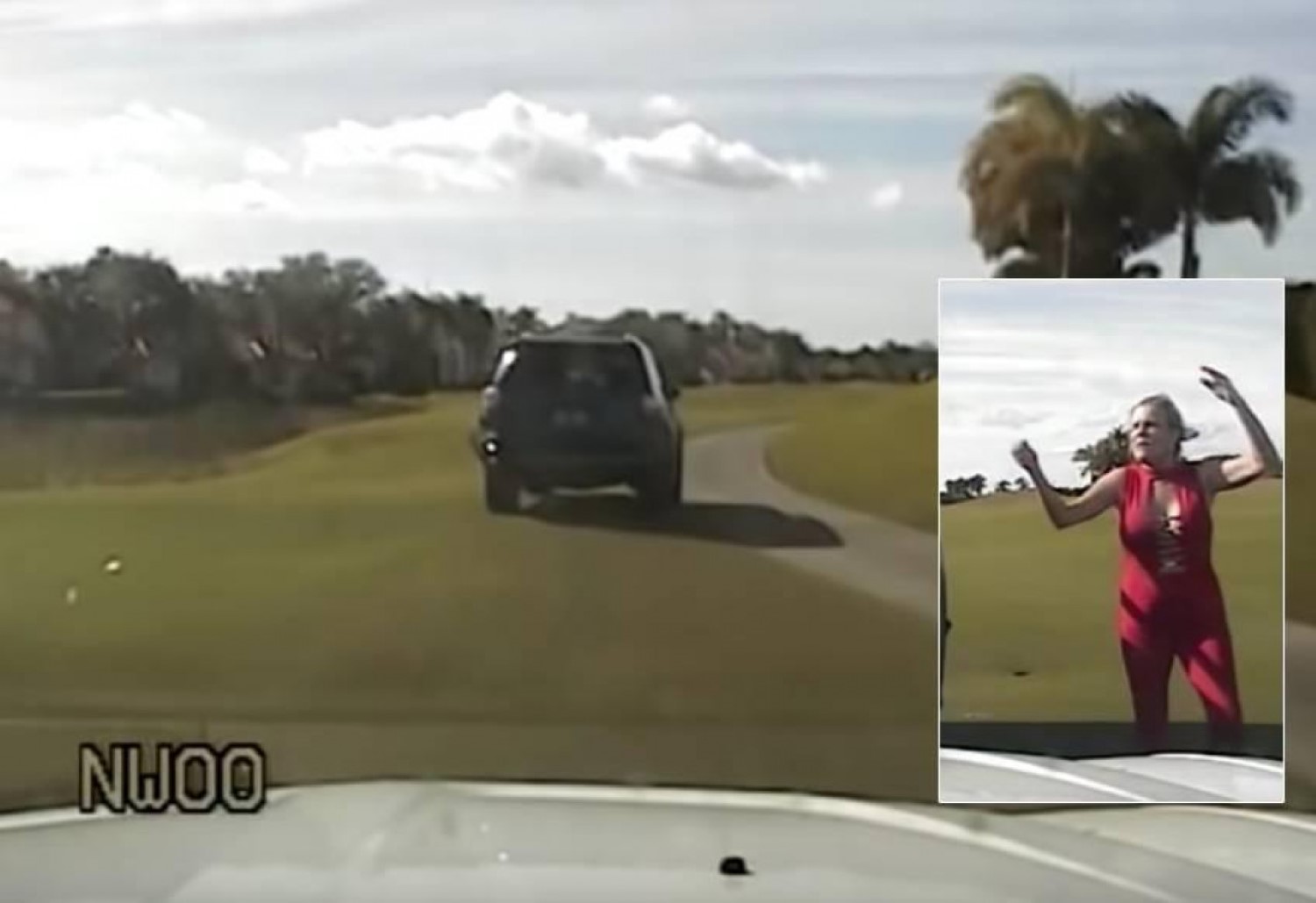 Голфери спасувале „жива глава“: 60-годишна жена во теренец бегала од полиција преку терен за голф! / ВИДЕО
