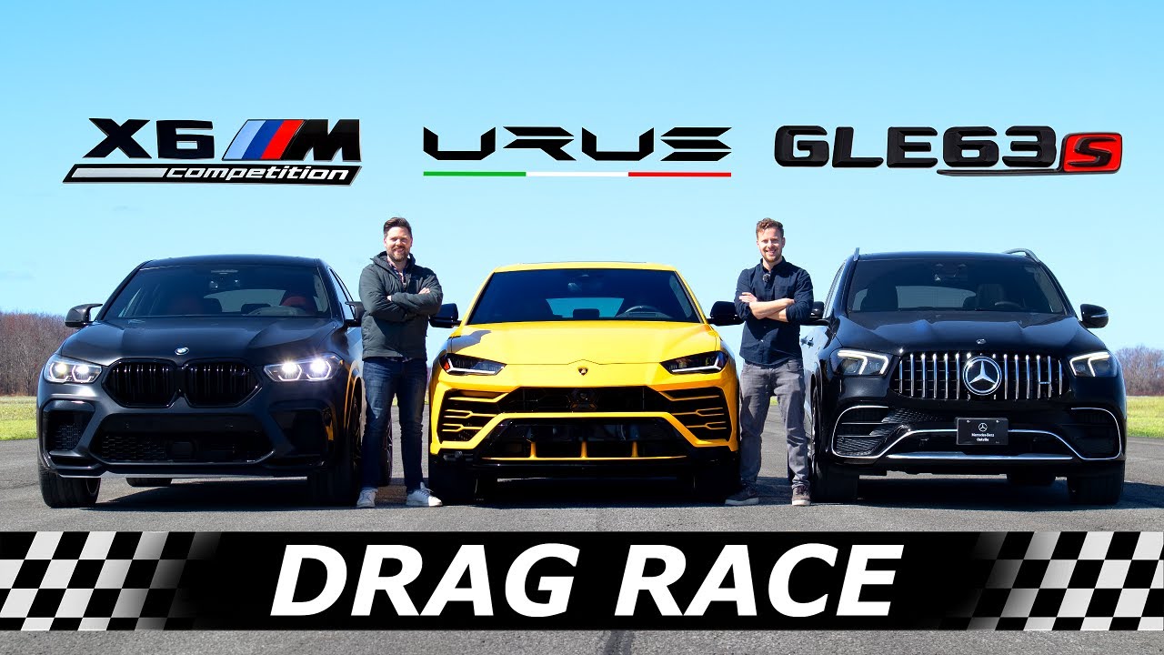 2021 BMW X6M Competition vs Mercedes-AMG GLE 63S vs Lamborghini Urus // DRAG & ROLL RACE