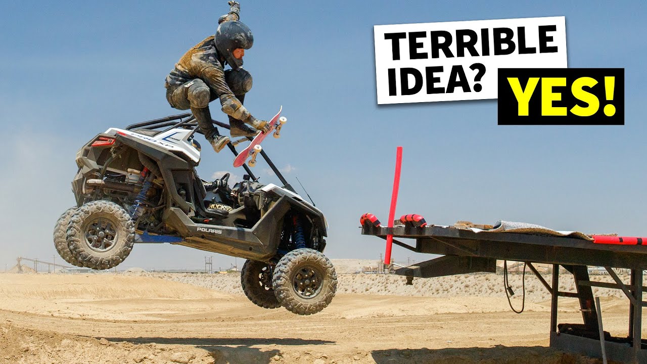 We Almost Break Jason Ellis With a Skateboard, a Polaris RZR, a Dirt Jump and Tanner Foust