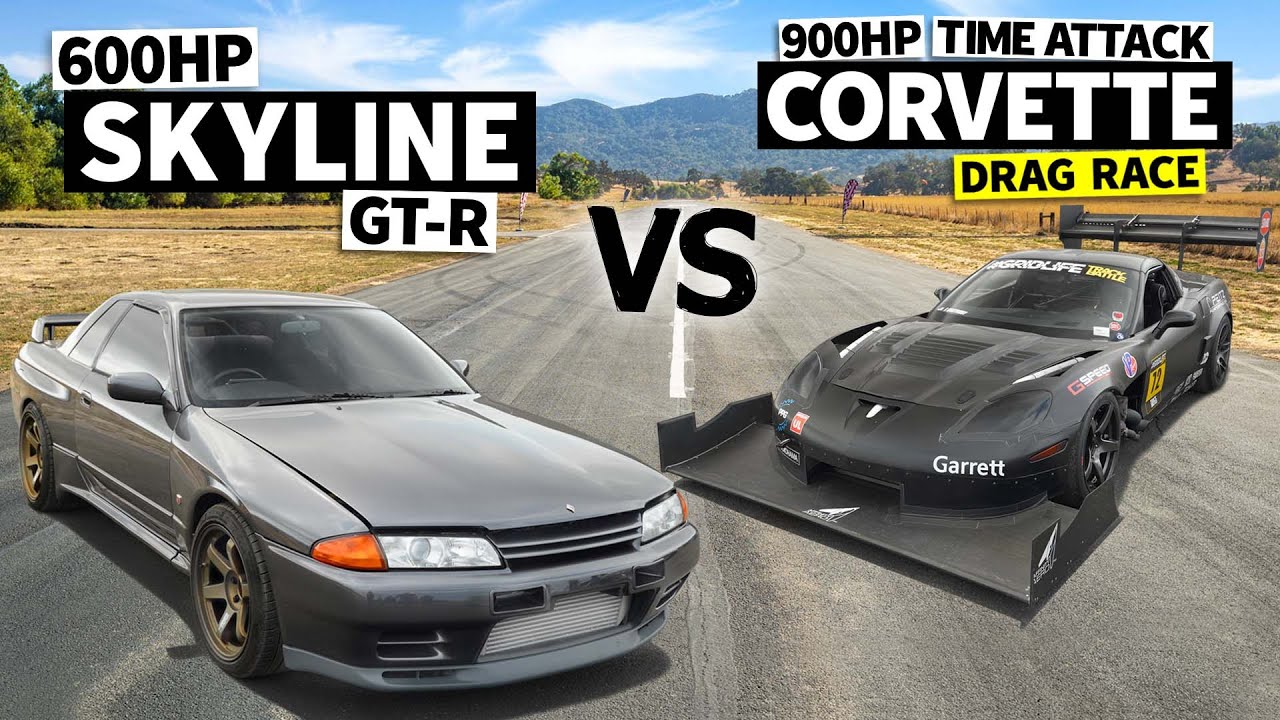 600hp Nissan Skyline GT-R vs 900hp Time Attack Corvette Z06 // THIS vs THAT