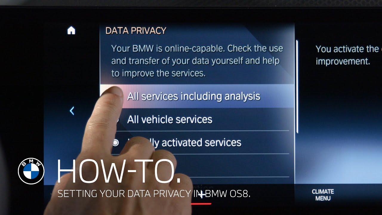 BMW Operating System 8 – Data Privacy | BMW How-To