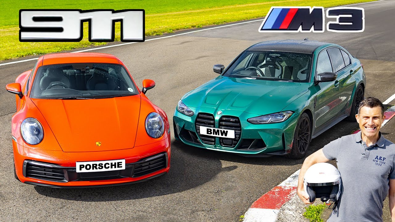 BMW M3 v Porsche 911 Carrera – track battle, 0-60mph and lap time!