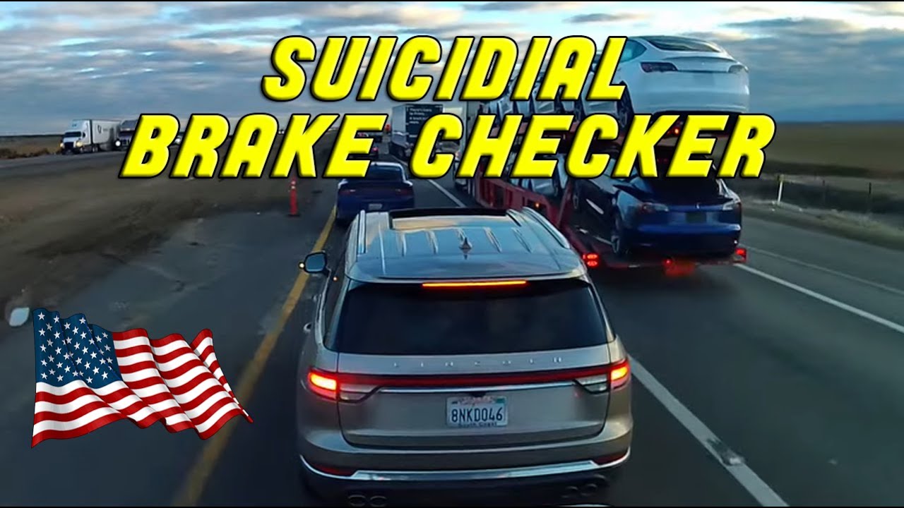 A Day in The Life of an American Truck Driver – Road Rage, Brake Check, Car Crash, Instant Karma USA