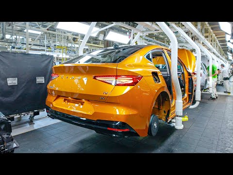 Skoda Enyaq iV production line in Czech Republic