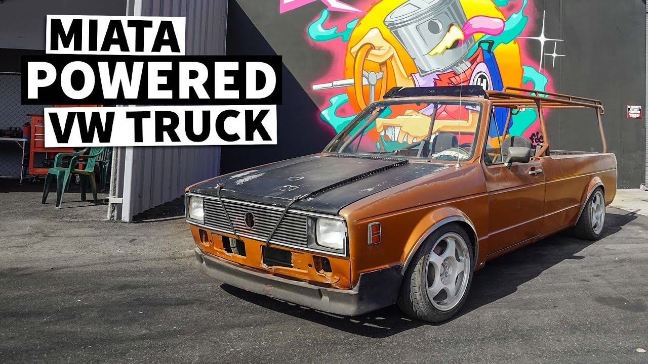 VW Rabbit + Mazda Miata Drivetrain = The Perfect Missile Truck!  // Build Breakdown