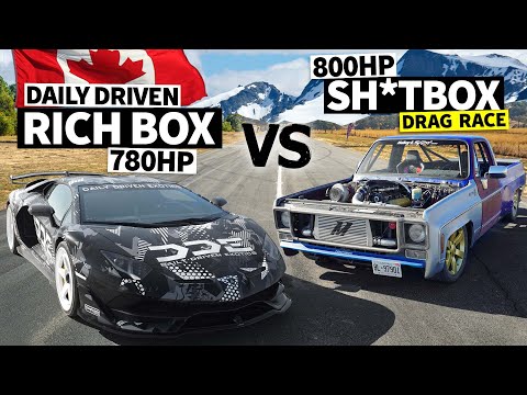 DDE’s 780hp Lamborghini Aventador SVJ vs 800hp Chevy C10 // THIS vs THAT