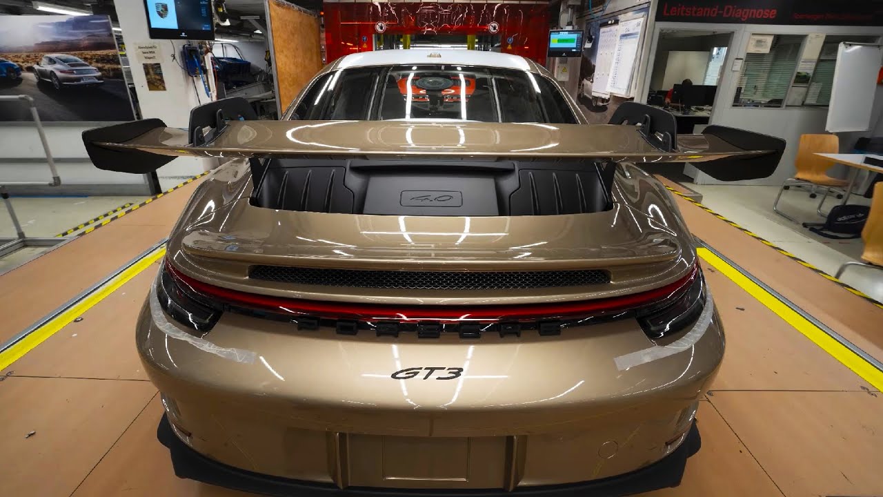 2022 Porsche 911 GT3 Production Line with Gorgeous Gold Bronze Metallic finish