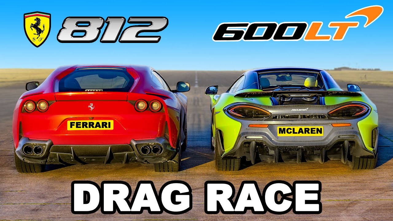 Ferrari 812 Superfast v McLaren 600LT: DRAG RACE