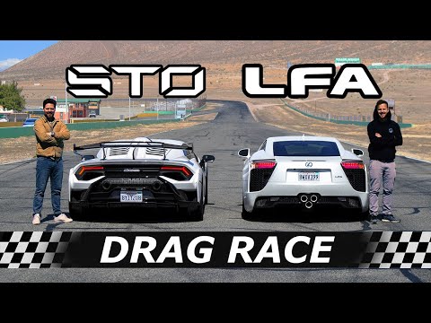 Трка во забрзување: Lexus LFA vs Lamborghini Huracan STO / ВИДЕО