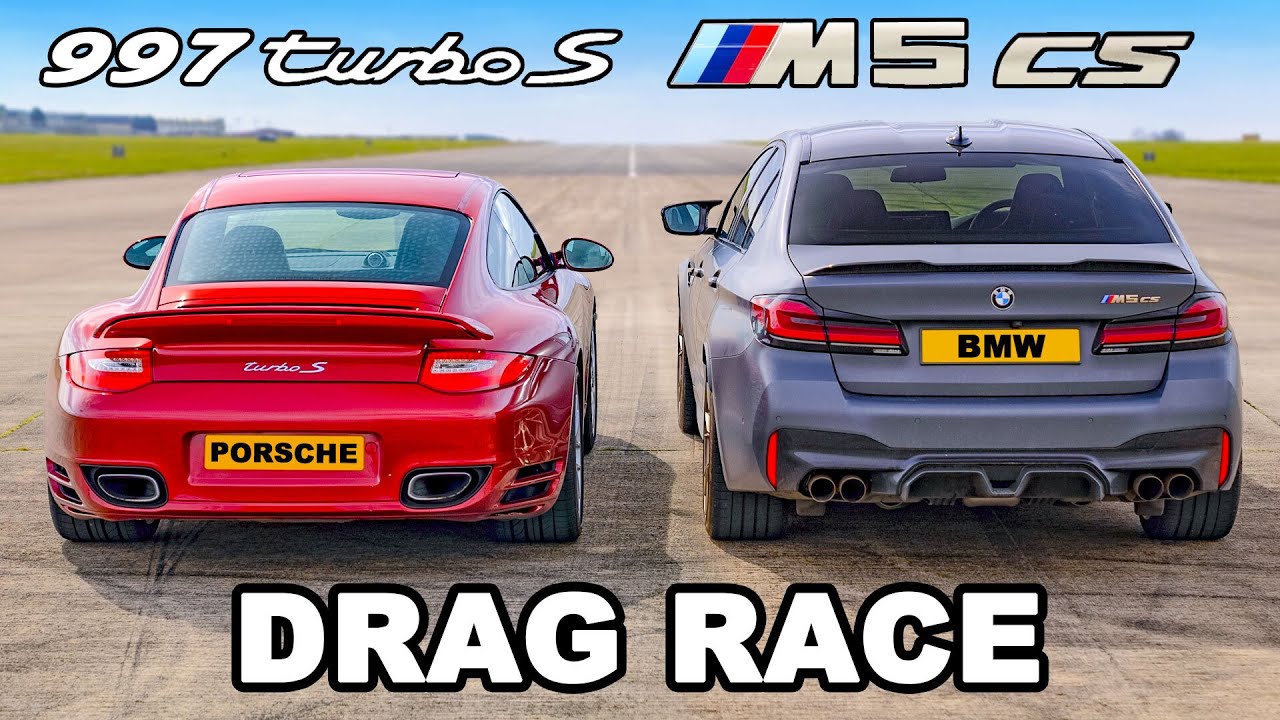 Трка во забрзување: BMW M5 CS vs Porsche 997 Turbo S / ВИДЕО