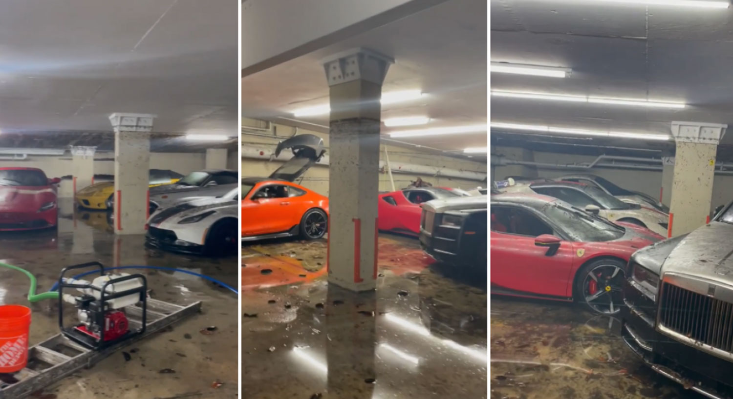 Вака изгледаат поплавени милиони во гаража: Поплава им пресудила на десетици ретки автомобили / ВИДЕО
