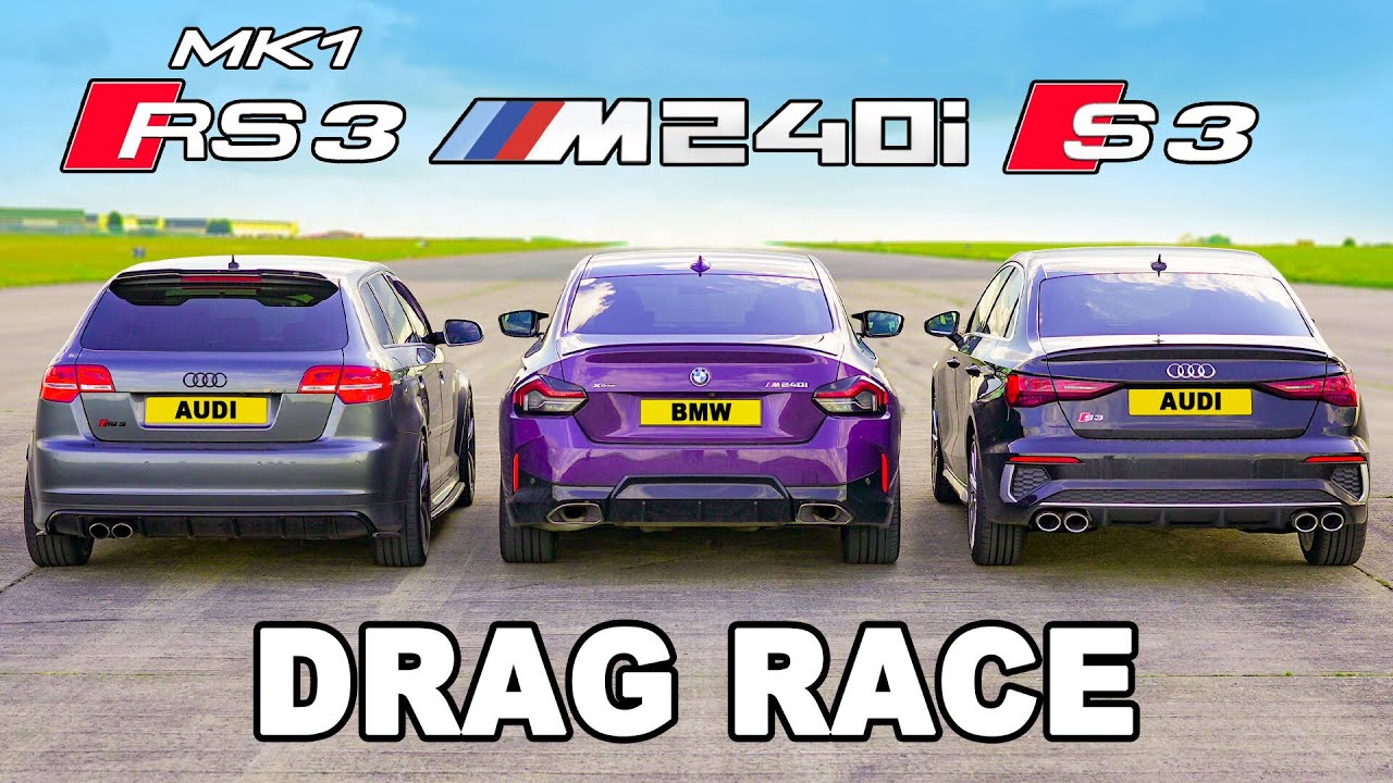 Carwow: Трка во забрзување – BMW M240i vs Audi S3 vs Mk1 RS3 / ВИДЕО