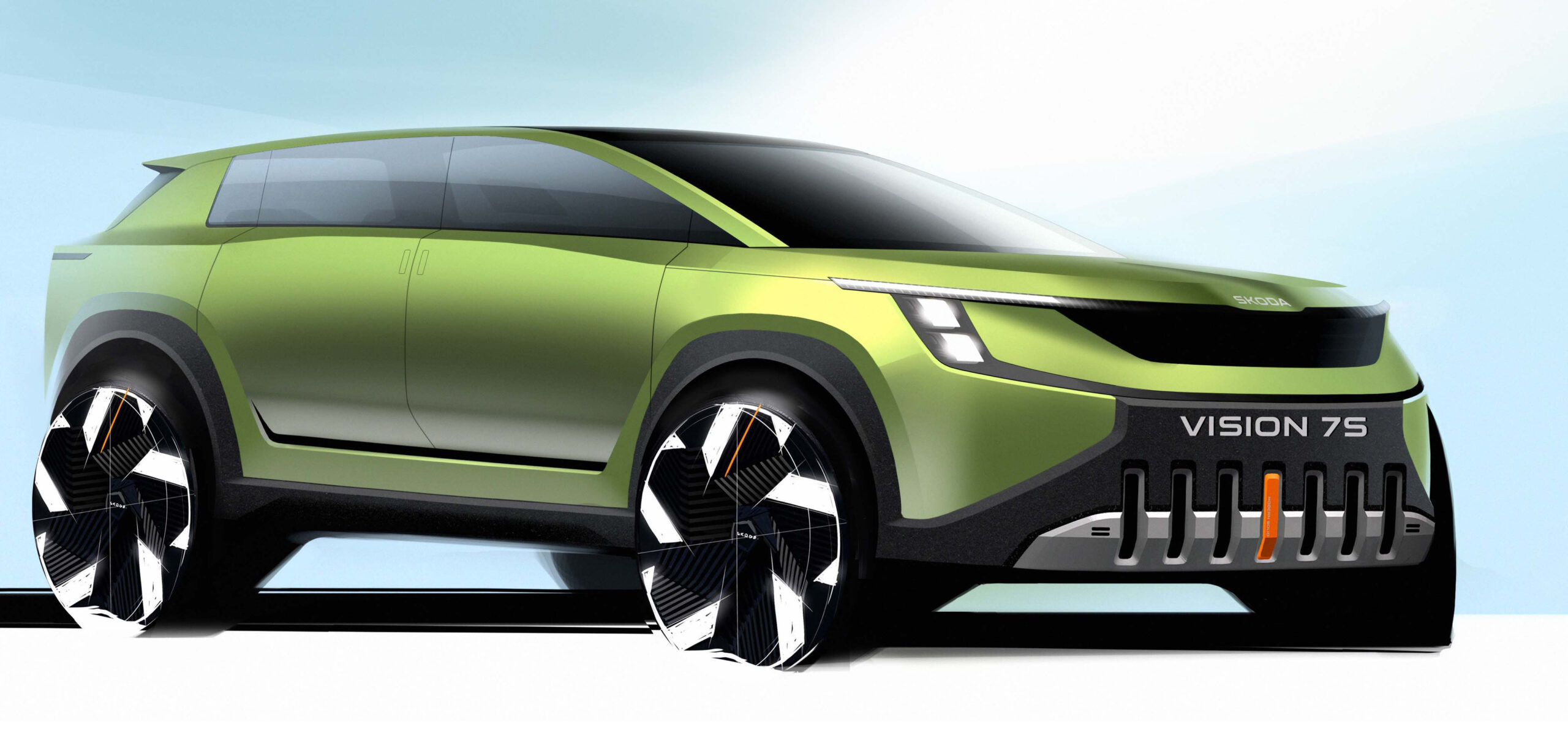 Ова е Skoda Vision 7S. Први скици на надворешноста на моделот!