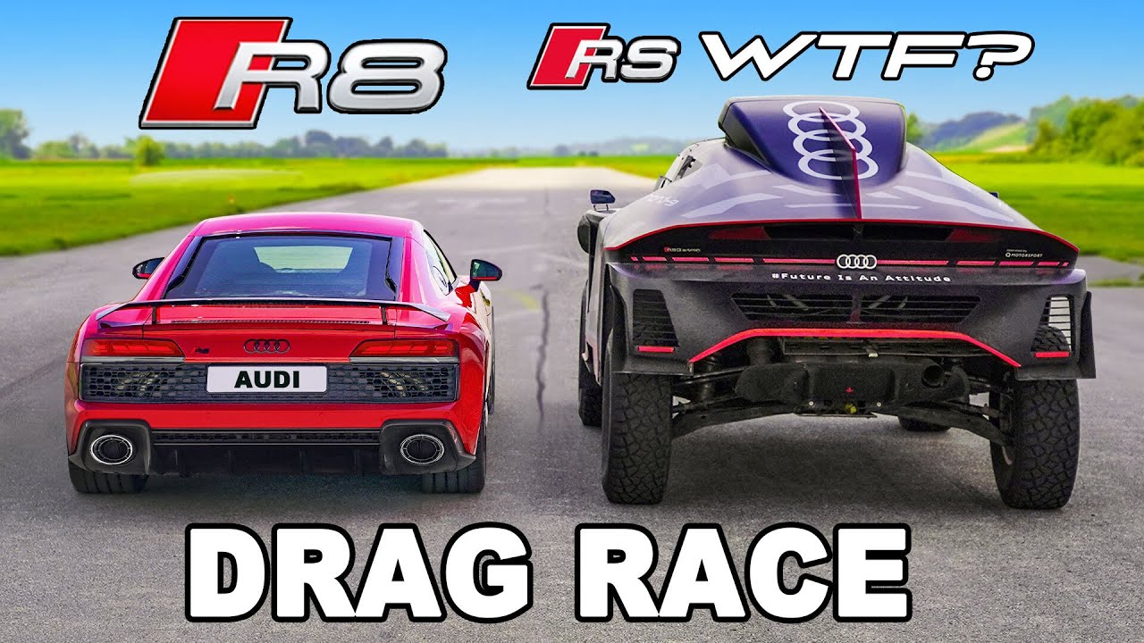 Трка во забрзување: Audi R8 vs RS Q e-tron / ВИДЕО