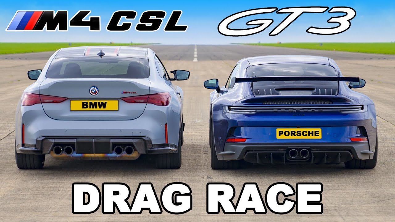 Трка во забрзување: BMW M4 CSL vs Porsche 911 GT3 / ВИДЕО