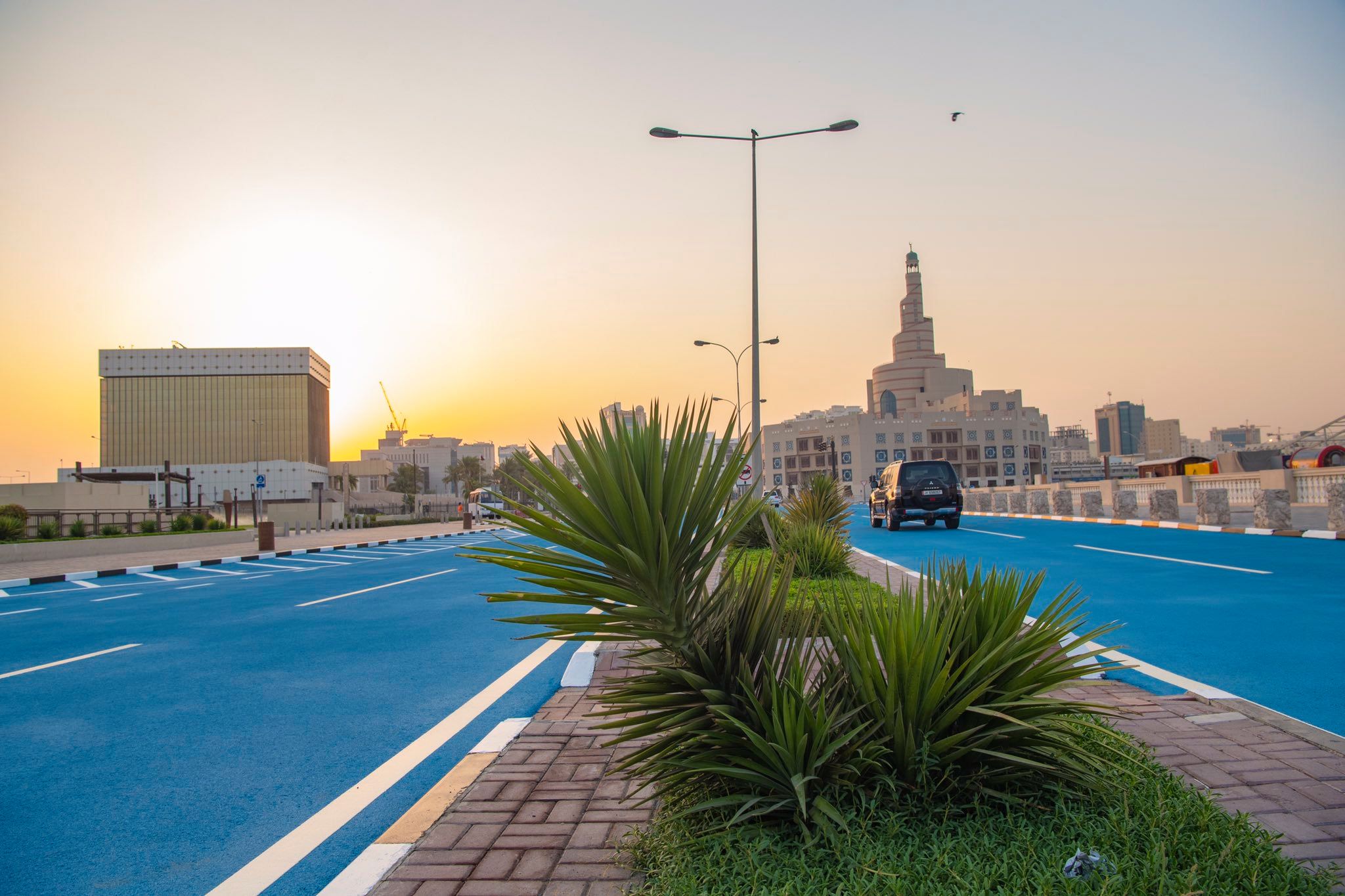 Зошто некои улици во Катар се обоени во сино? / ВИДЕО