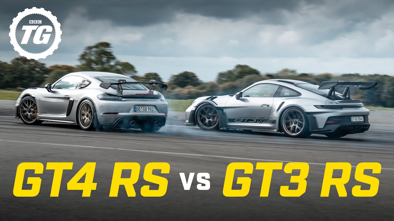 Тест на тркачка патека: Porsche 911 GT3 RS vs Porsche Cayman GT4 RS / ВИДЕО