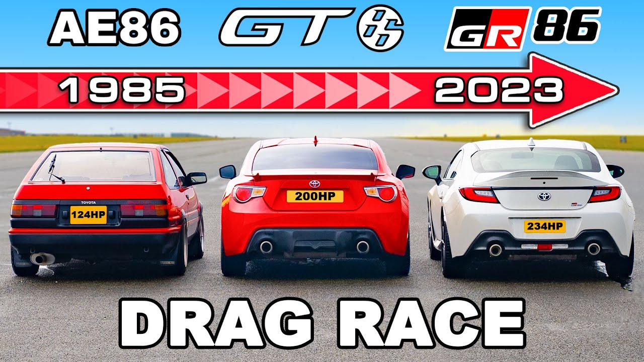 Трка во забрзување: Toyota GR86 vs GT86 v AE86 / ВИДЕО